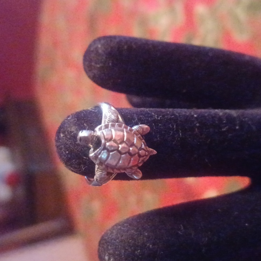 Sterling Silver Turtle Ring - image 1